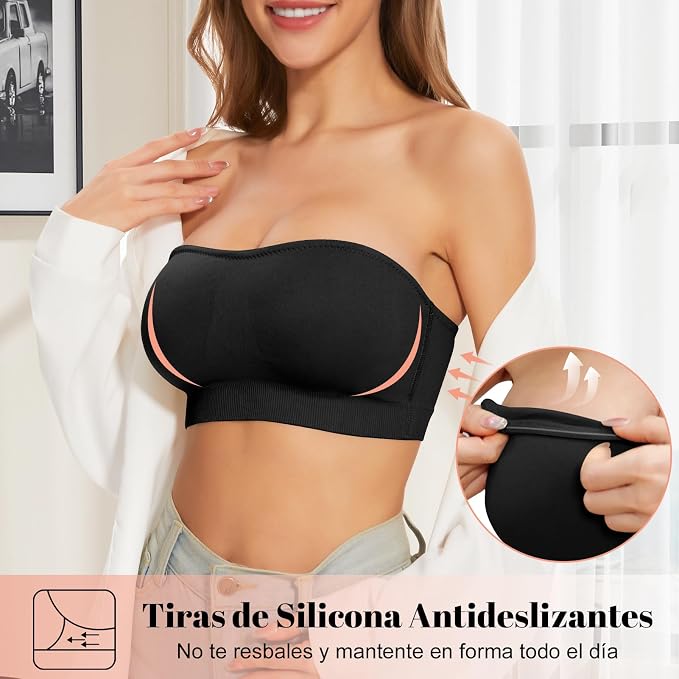Sujetador negro sin costuras – talla M/L